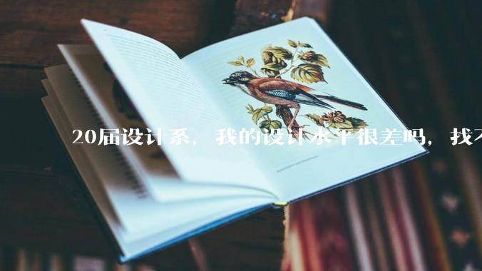 20届设计系，我的设计水平很差吗，找不到合适的工作?
