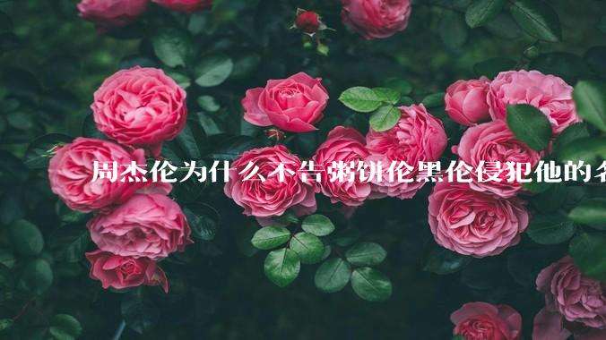 周杰伦为什么不告粥饼伦黑伦侵犯他的名誉权?