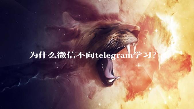为什么微信不向telegram学习？
